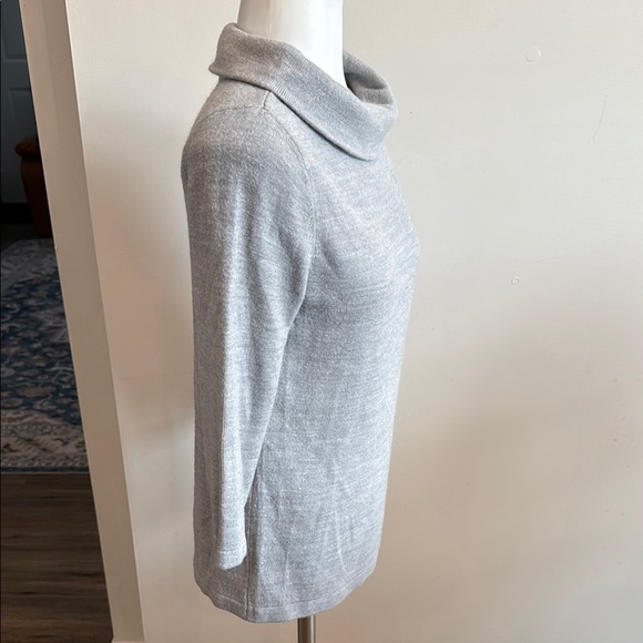 Sag Harbor Petite Small Heather Grey Cowl Neck Sweater - Picture 6 of 8